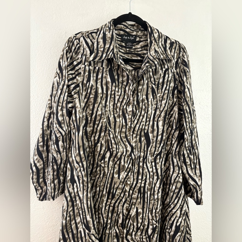 Step in Style asymmetric lagenlook tunic with a patchwork print size M - Picture 3 of 8